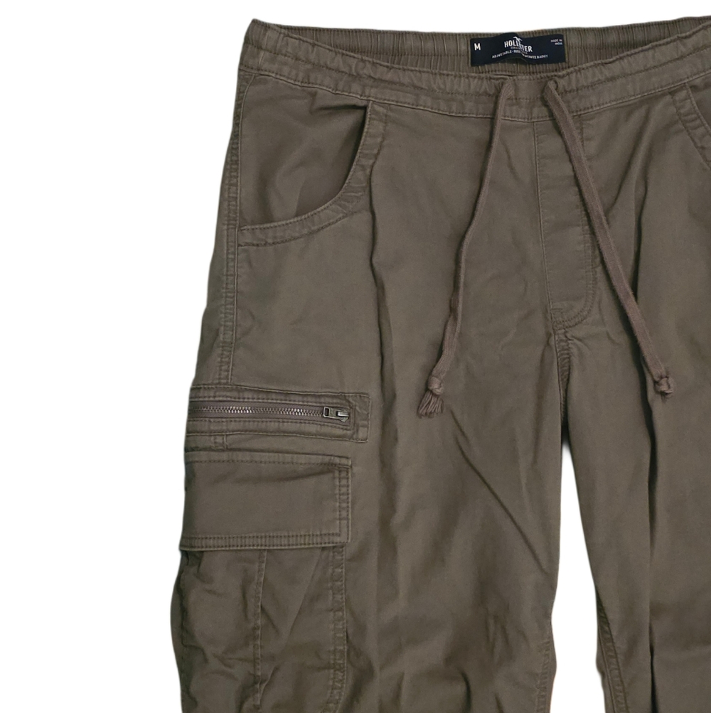 Hollister Adjustable Rise Parachute Baggy Green Cargo Utility Pants Medium - Picture 4 of 6